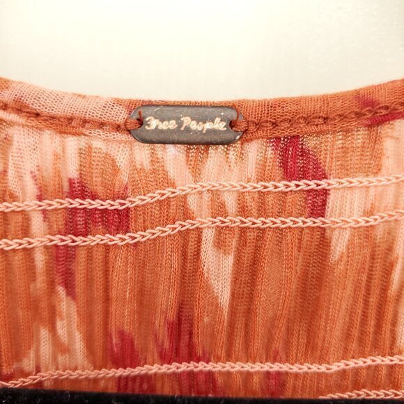 Free People Dark Romantic Tunic S Merlot Combo (Orange/Red) - Picture 4 of 16
